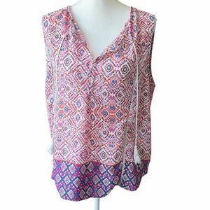 Q&A Geometric Print Sleeveless Top size XL